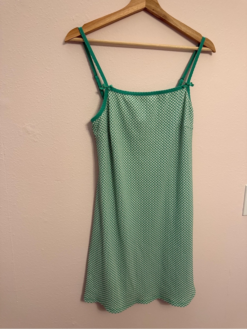 wild fable Green Printed Slip Dress with bows tennis